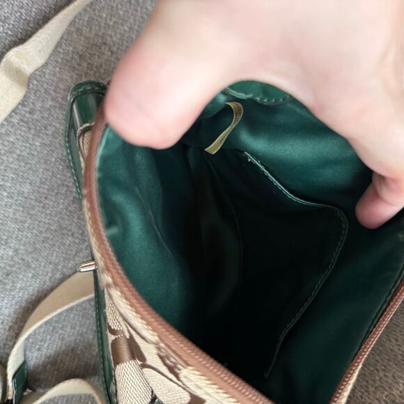 Coach Park Signature Swingback Monogram Crossbody Purse - Picture 6 of 7